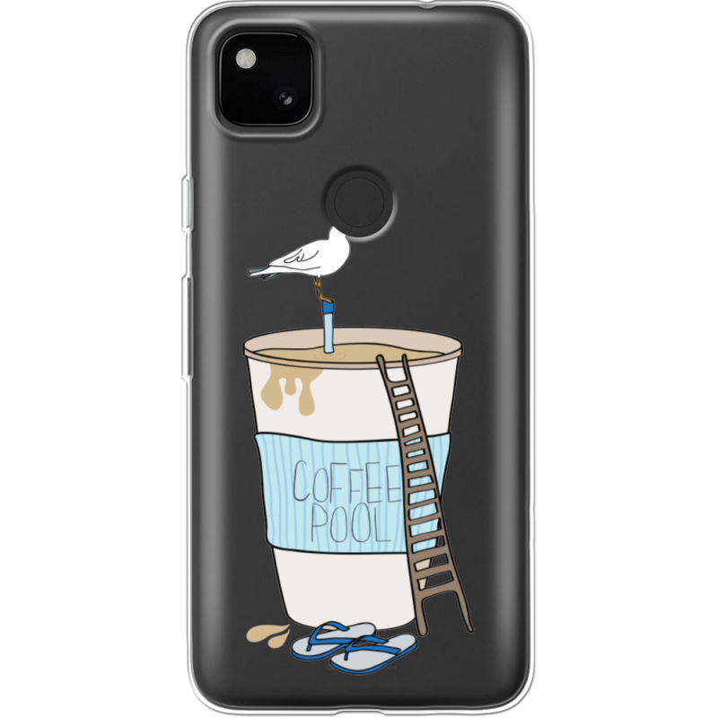 Прозрачный чехол BoxFace Google Pixel 4a Segull in Cofee Pool