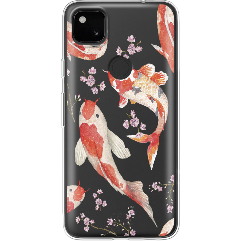 Прозрачный чехол BoxFace Google Pixel 4a Japanese Koi Fish