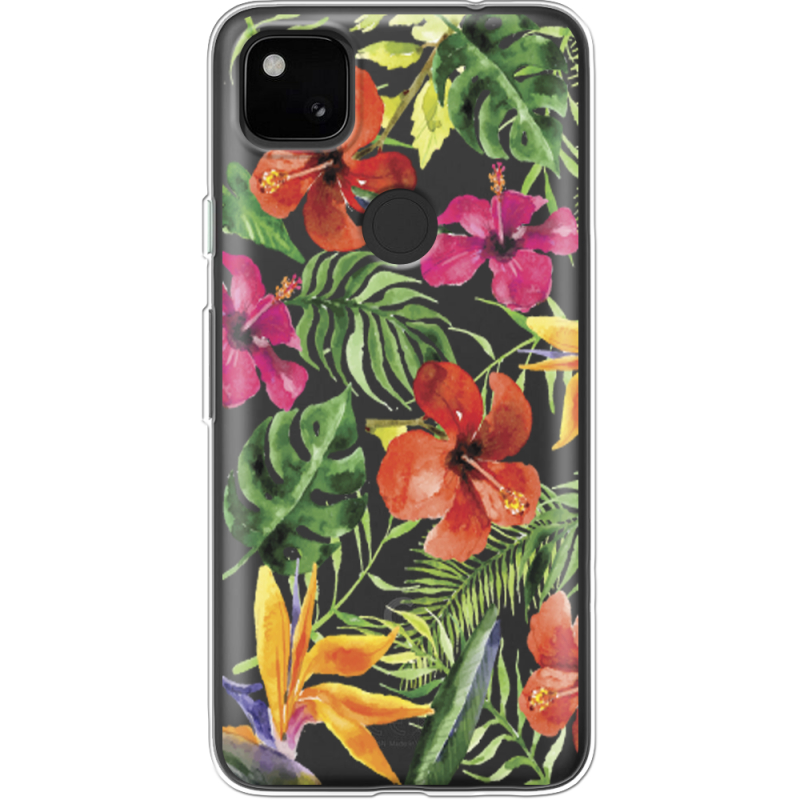 Прозрачный чехол BoxFace Google Pixel 4a Tropical Flowers