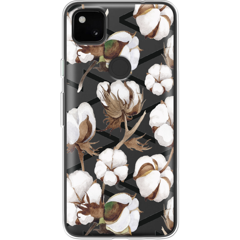 Прозрачный чехол BoxFace Google Pixel 4a Cotton flowers