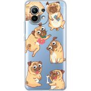 Прозрачный чехол BoxFace Xiaomi Mi 11 с 3D-глазками Pug