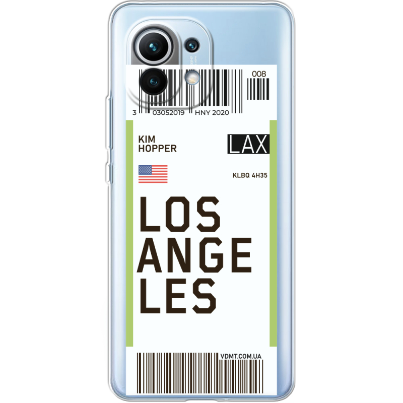 Прозрачный чехол BoxFace Xiaomi Mi 11 Ticket Los Angeles