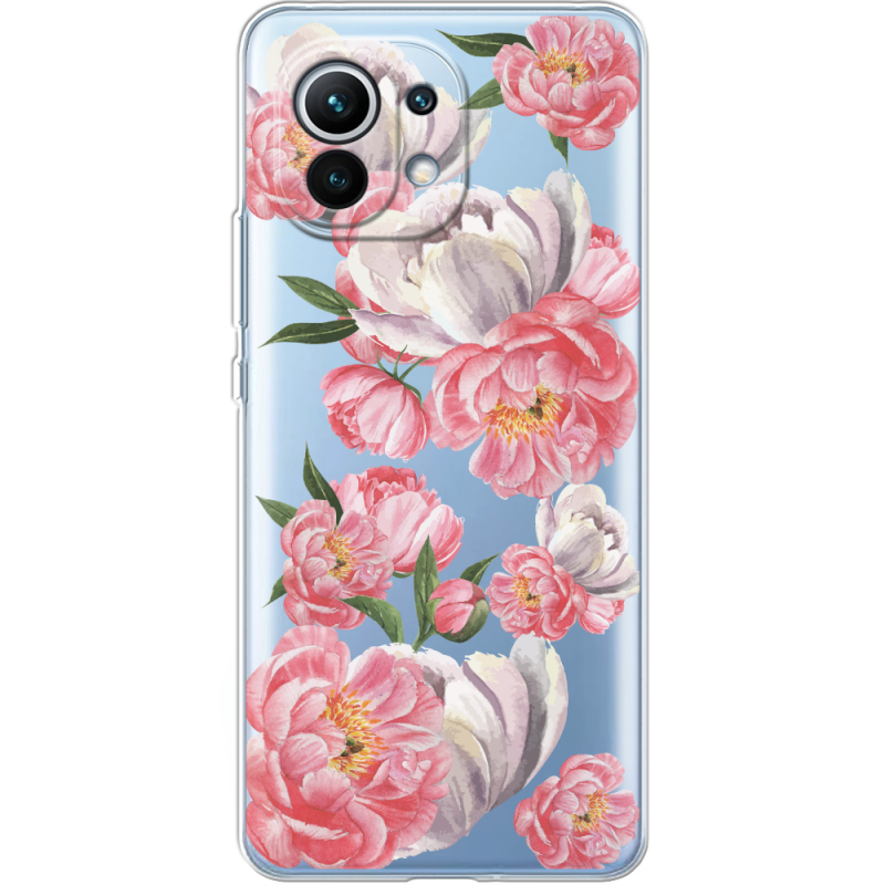 Прозрачный чехол BoxFace Xiaomi Mi 11 Peony Watercolor Style