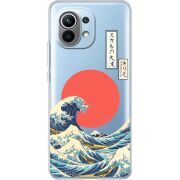 Прозрачный чехол BoxFace Xiaomi Mi 11 Большая волна в Канагаве