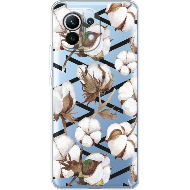 Прозрачный чехол BoxFace Xiaomi Mi 11 Cotton flowers