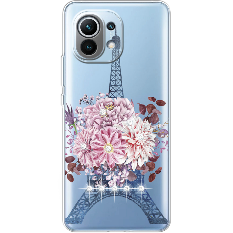 Чехол со стразами Xiaomi Mi 11 Eiffel Tower