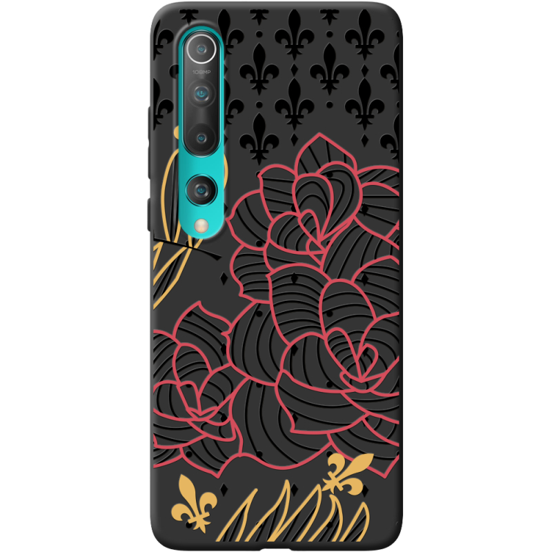 Черный чехол BoxFace Xiaomi Mi 10 FranceFlowers