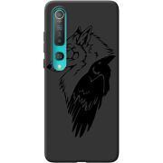 Черный чехол BoxFace Xiaomi Mi 10 Wolf and Raven