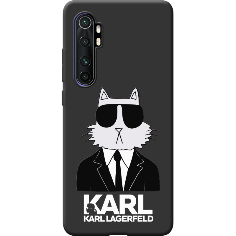 Черный чехол BoxFace Xiaomi Mi Note 10 Lite Cat in Black