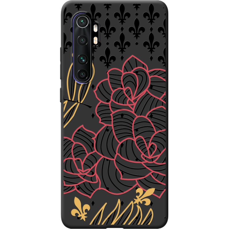 Черный чехол BoxFace Xiaomi Mi Note 10 Lite FranceFlowers