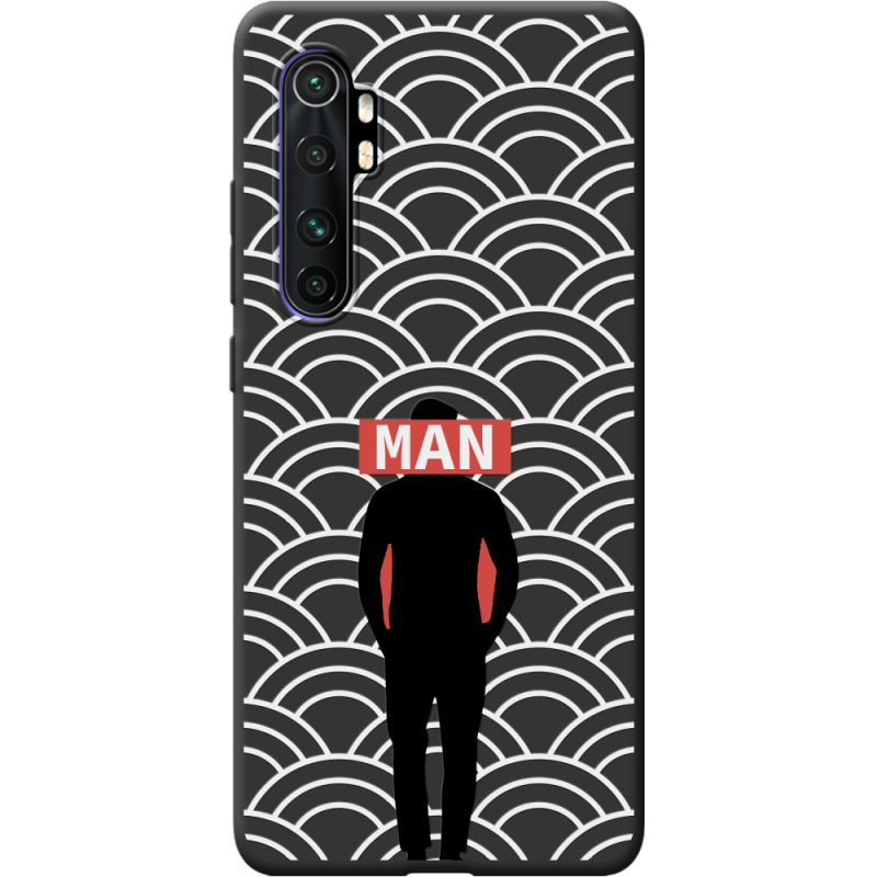 Черный чехол BoxFace Xiaomi Mi Note 10 Lite Man Pattern