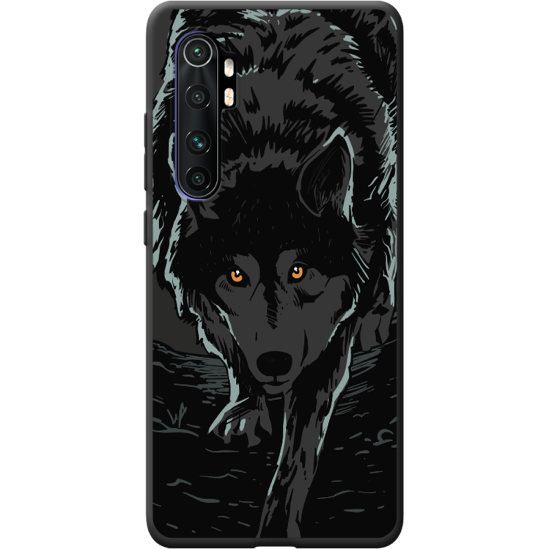 Черный чехол BoxFace Xiaomi Mi Note 10 Lite Wolf