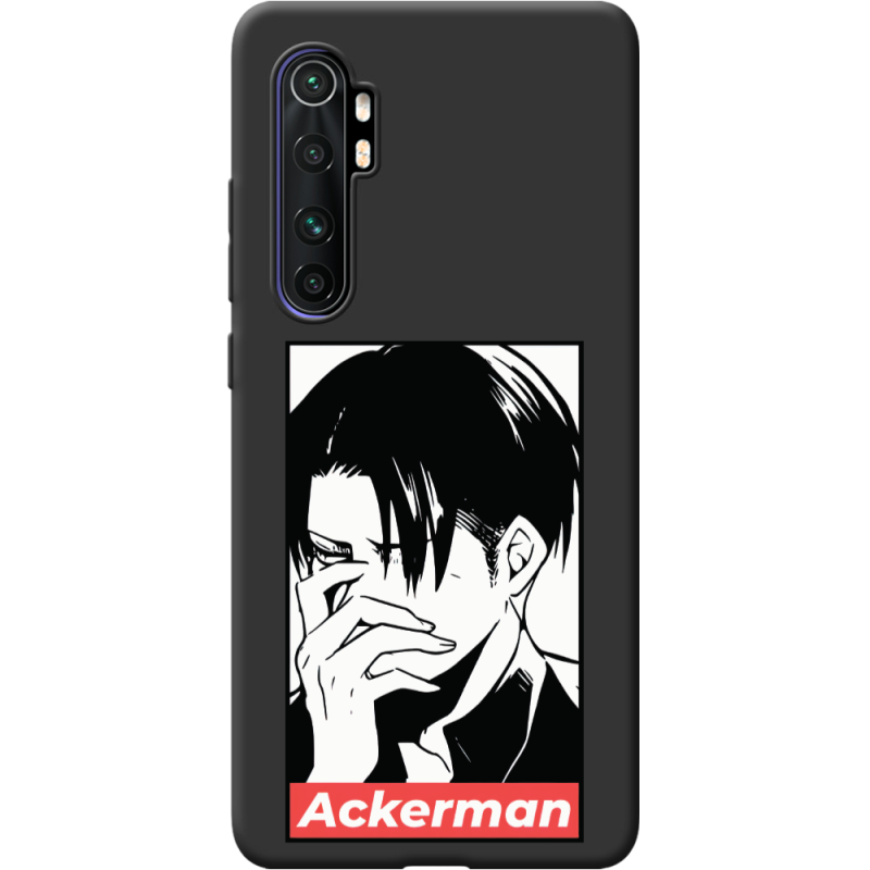 Черный чехол BoxFace Xiaomi Mi Note 10 Lite Attack On Titan - Ackerman