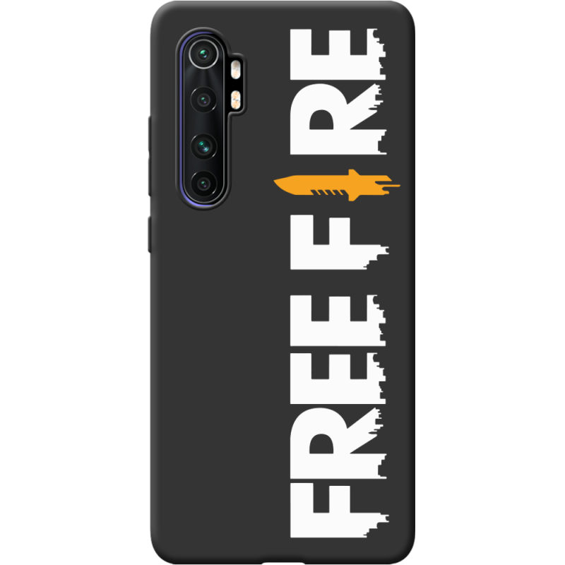 Черный чехол BoxFace Xiaomi Mi Note 10 Lite Free Fire White Logo