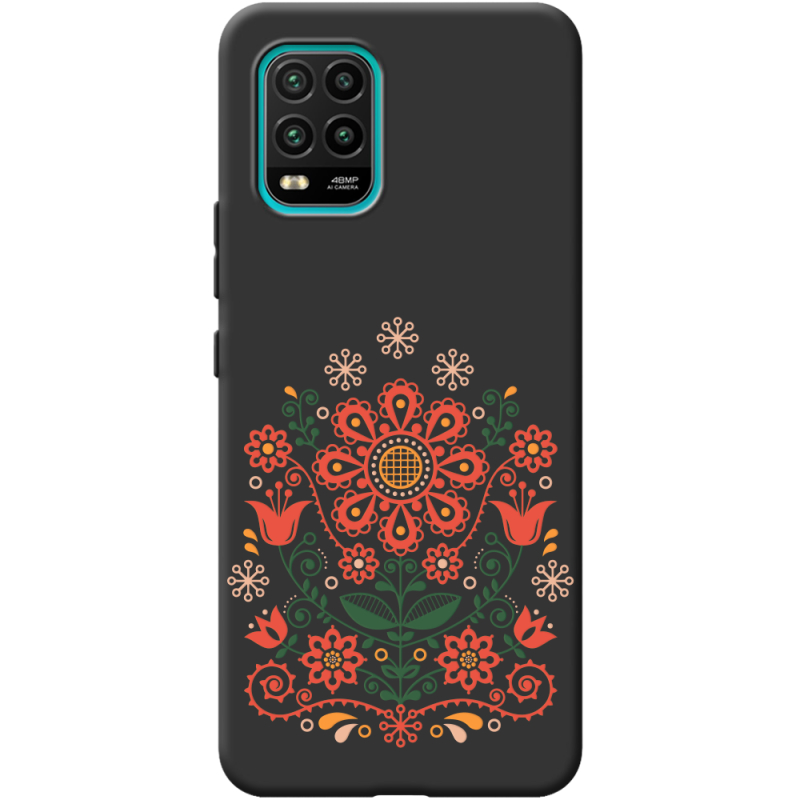 Черный чехол BoxFace Xiaomi Mi 10 Lite Ukrainian Ornament