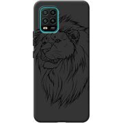 Черный чехол BoxFace Xiaomi Mi 10 Lite Lion