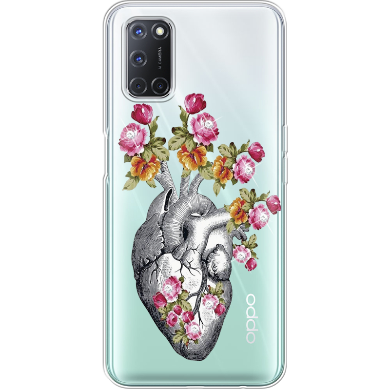 Чехол со стразами OPPO A72/ A52 Heart