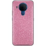 Чехол с блёстками Nokia 5.4 Розовый