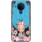 Прозрачный чехол BoxFace Nokia 5.4 Blue Hair