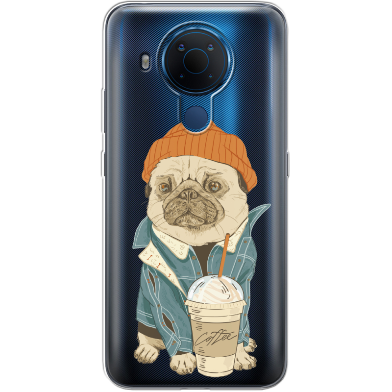 Прозрачный чехол BoxFace Nokia 5.4 Dog Coffeeman