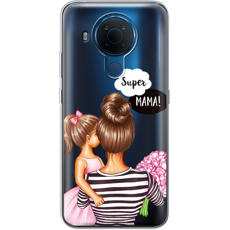 Прозрачный чехол BoxFace Nokia 5.4 Super Mama and Daughter