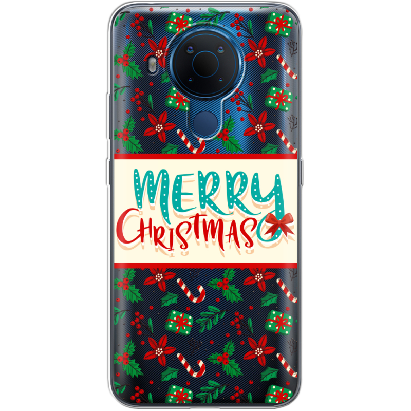 Прозрачный чехол BoxFace Nokia 5.4 Vintage Christmas Pattern