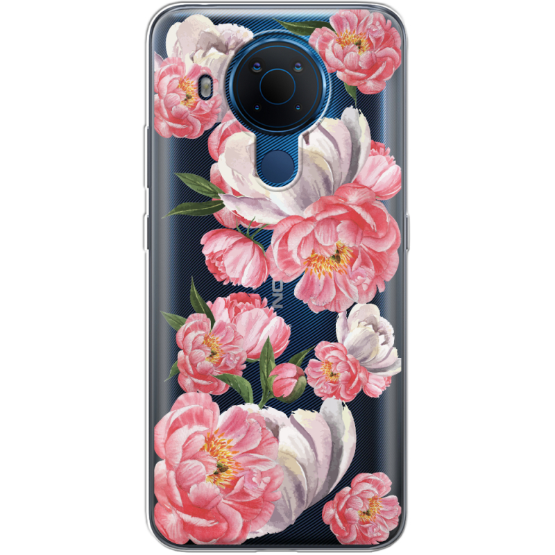 Прозрачный чехол BoxFace Nokia 5.4 Peony Watercolor Style