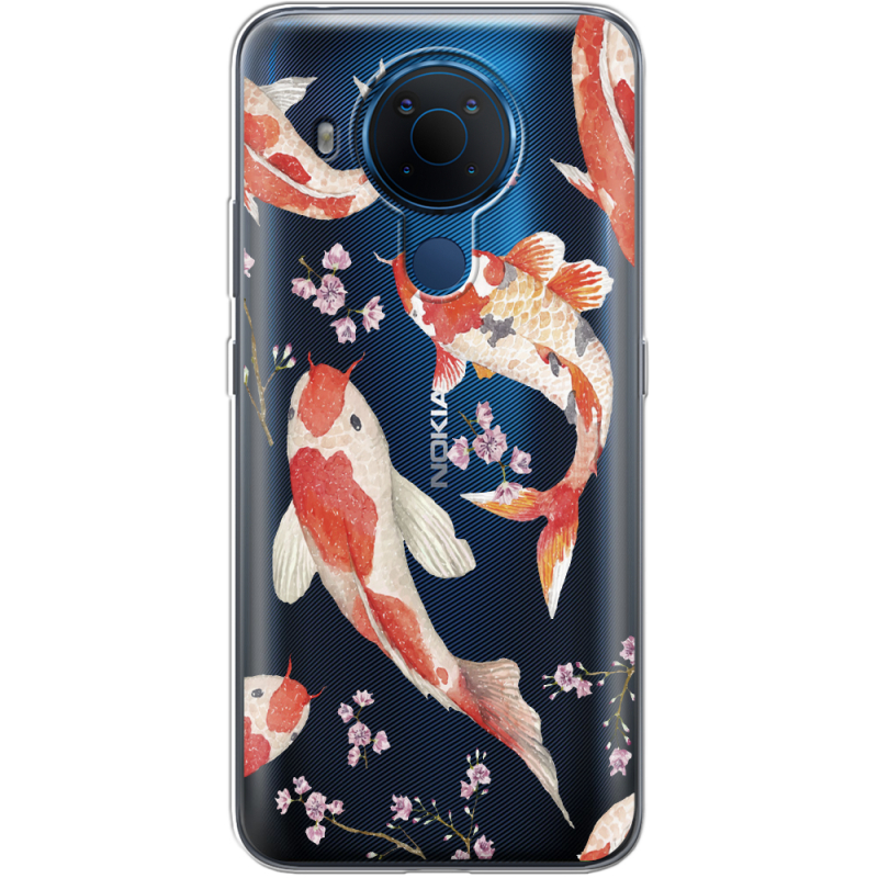 Прозрачный чехол BoxFace Nokia 5.4 Japanese Koi Fish