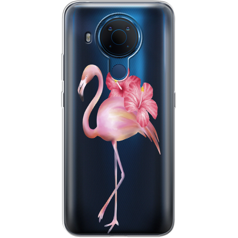 Прозрачный чехол BoxFace Nokia 5.4 Floral Flamingo