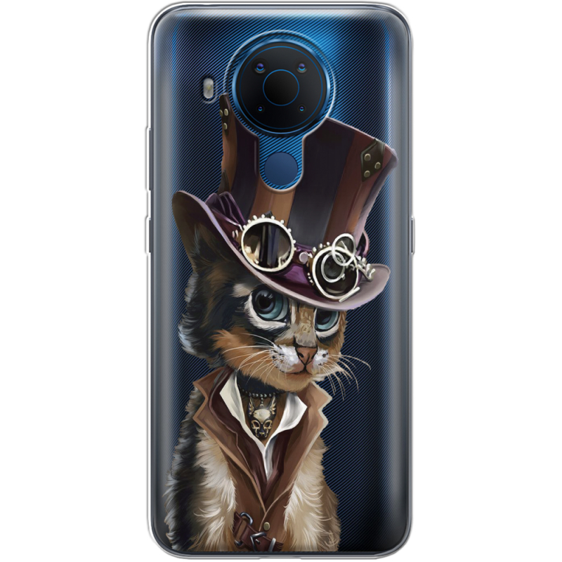 Прозрачный чехол BoxFace Nokia 5.4 Steampunk Cat