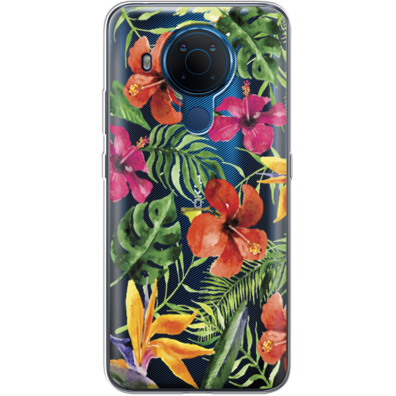 Прозрачный чехол BoxFace Nokia 5.4 Tropical Flowers