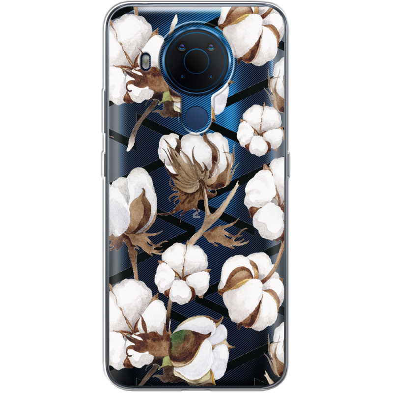 Прозрачный чехол BoxFace Nokia 5.4 Cotton flowers