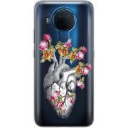 Чехол со стразами Nokia 5.4 Heart