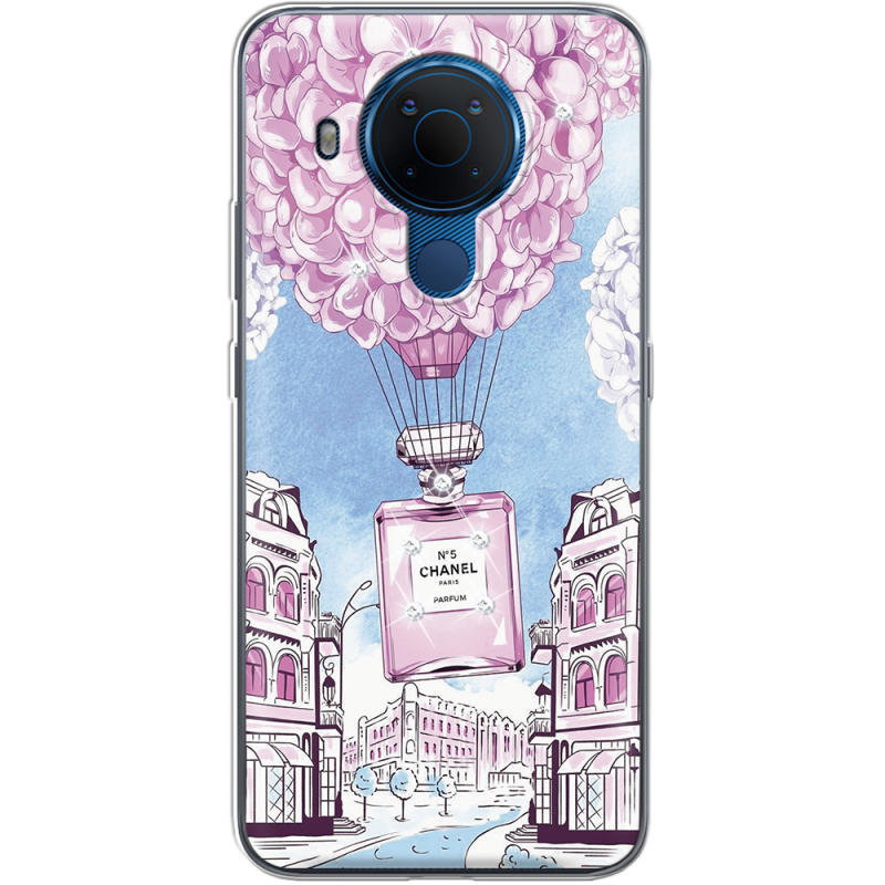 Чехол со стразами Nokia 5.4 Perfume bottle