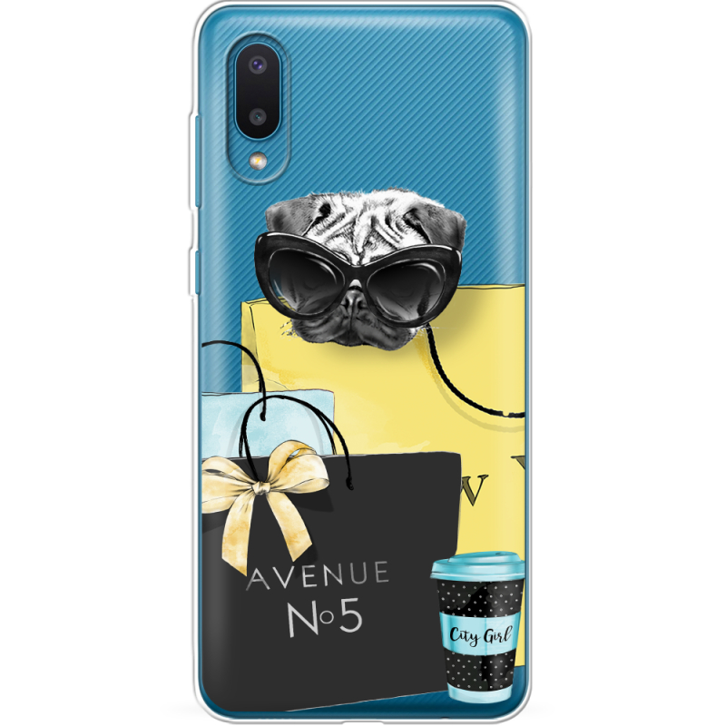 Прозрачный чехол BoxFace Samsung A022 Galaxy A02 Fashion Pug