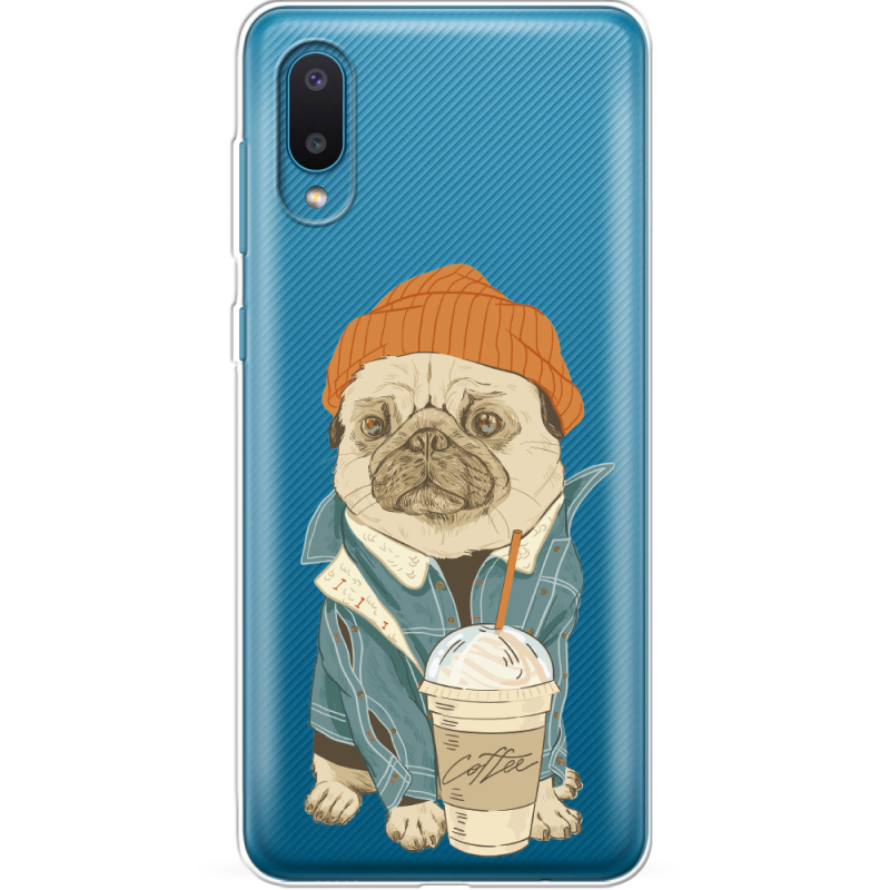 Прозрачный чехол BoxFace Samsung A022 Galaxy A02 Dog Coffeeman