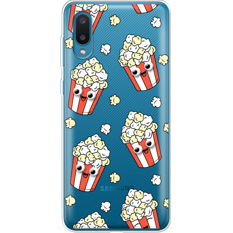 Прозрачный чехол BoxFace Samsung A022 Galaxy A02 с 3D-глазками Popcorn