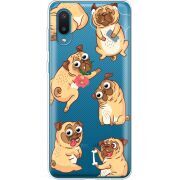 Прозрачный чехол BoxFace Samsung A022 Galaxy A02 с 3D-глазками Pug