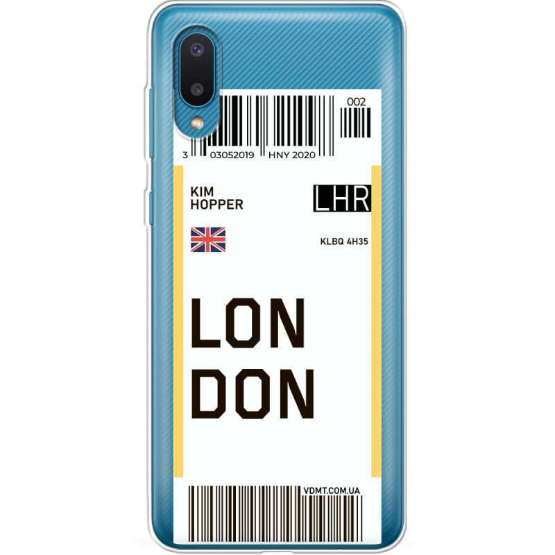 Прозрачный чехол BoxFace Samsung A022 Galaxy A02 Ticket London