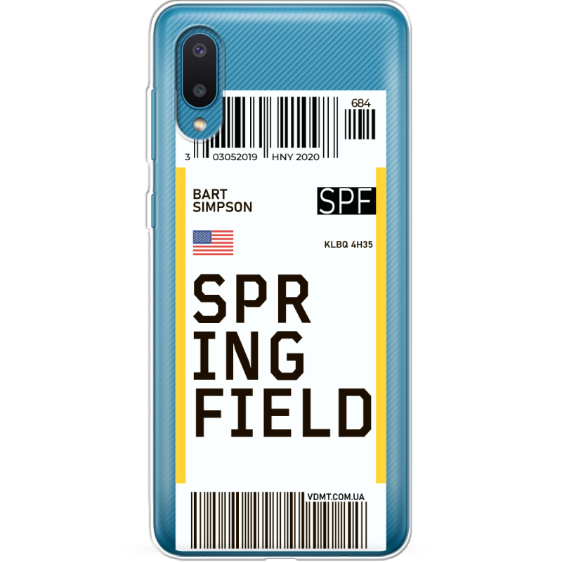 Прозрачный чехол BoxFace Samsung A022 Galaxy A02 Ticket Springfield