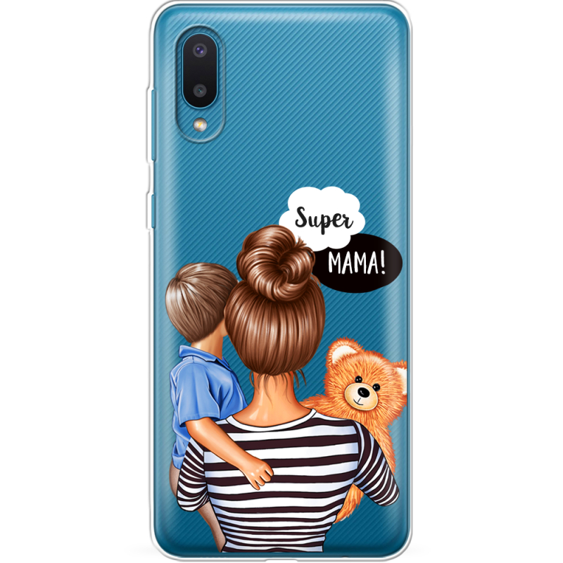 Прозрачный чехол BoxFace Samsung A022 Galaxy A02 Super Mama and Son