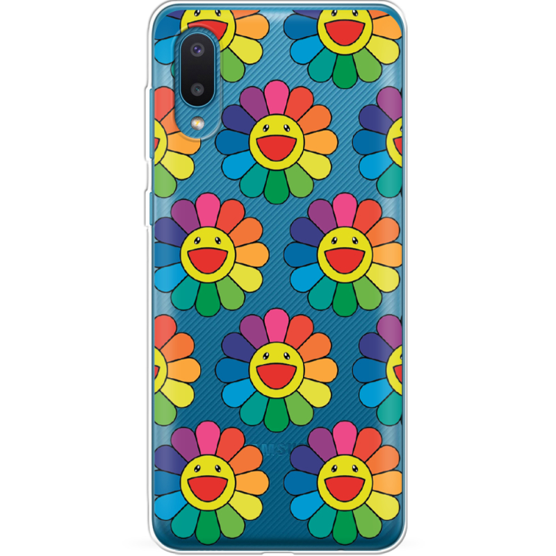 Прозрачный чехол BoxFace Samsung A022 Galaxy A02 Hippie Flowers