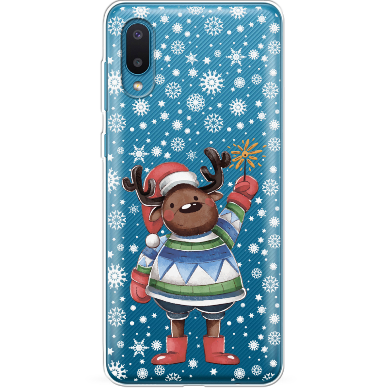 Прозрачный чехол BoxFace Samsung A022 Galaxy A02 Christmas Deer with Snow