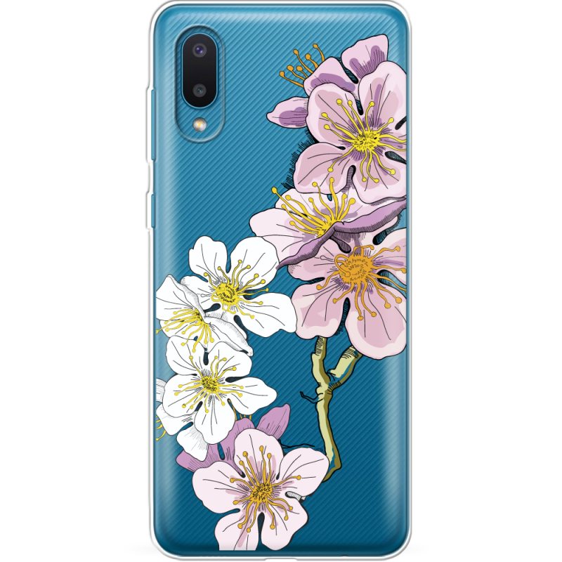 Прозрачный чехол BoxFace Samsung A022 Galaxy A02 Cherry Blossom