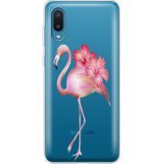 Прозрачный чехол BoxFace Samsung A022 Galaxy A02 Floral Flamingo