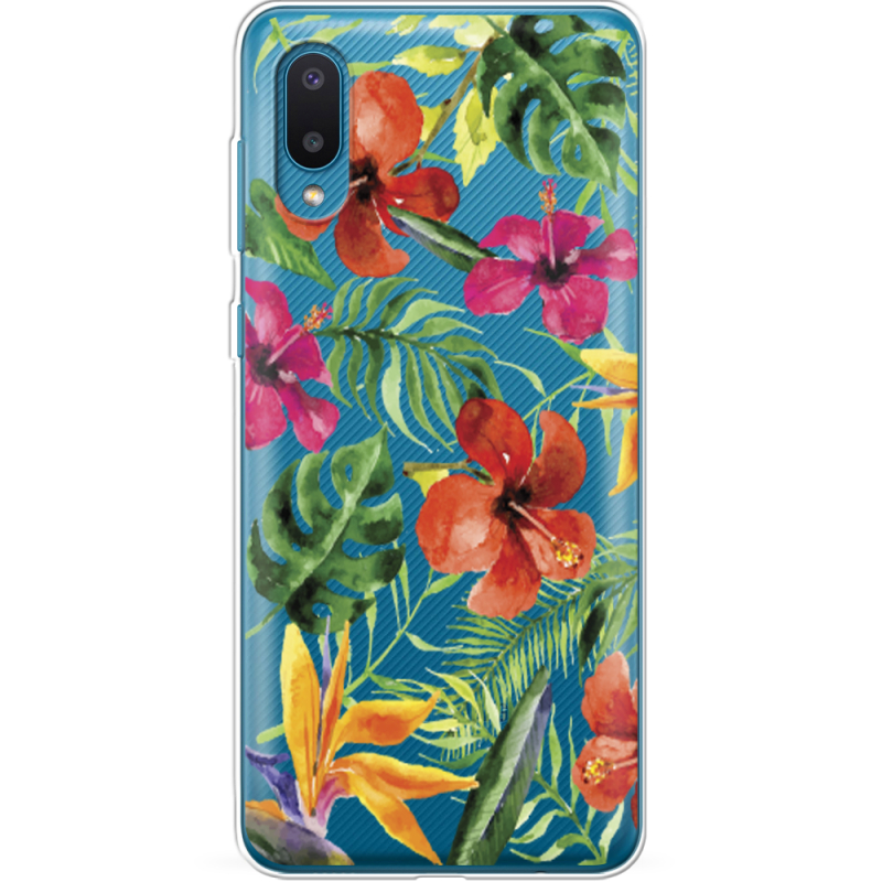 Прозрачный чехол BoxFace Samsung A022 Galaxy A02 Tropical Flowers