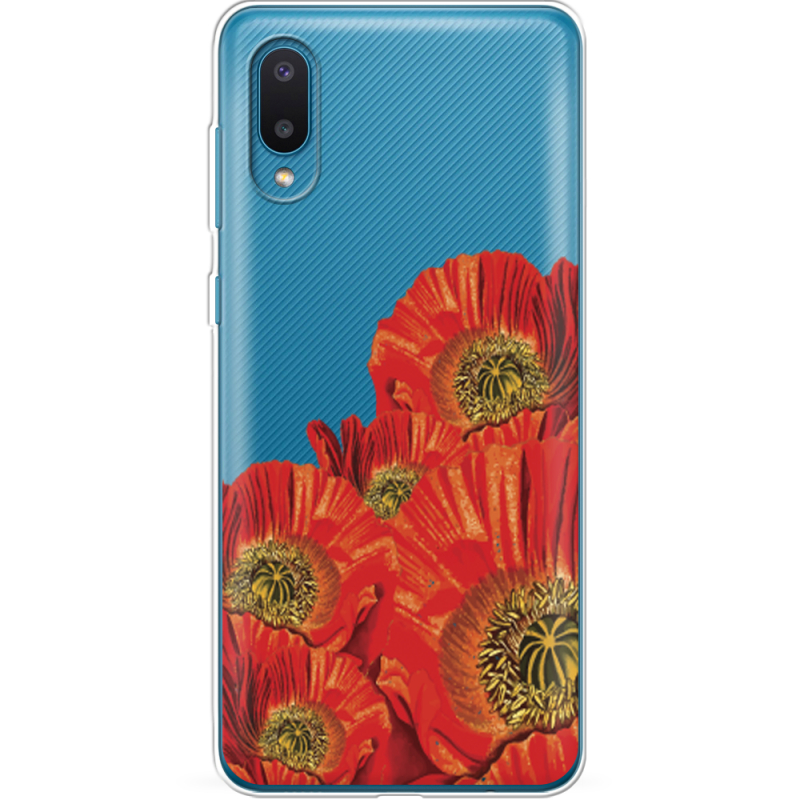 Прозрачный чехол BoxFace Samsung A022 Galaxy A02 Red Poppies