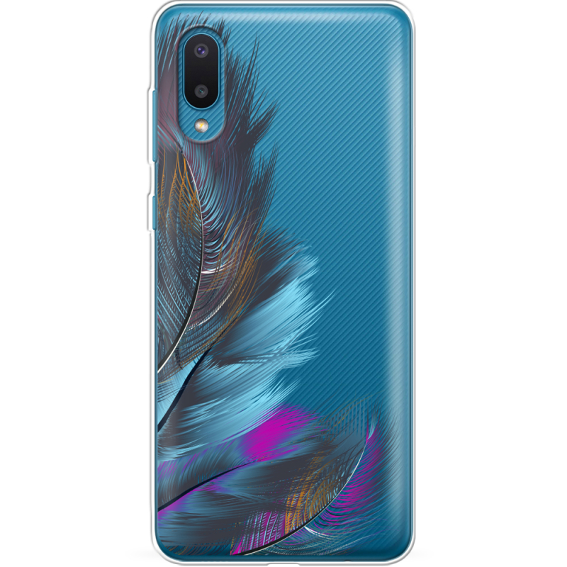 Прозрачный чехол BoxFace Samsung A022 Galaxy A02 Feathers