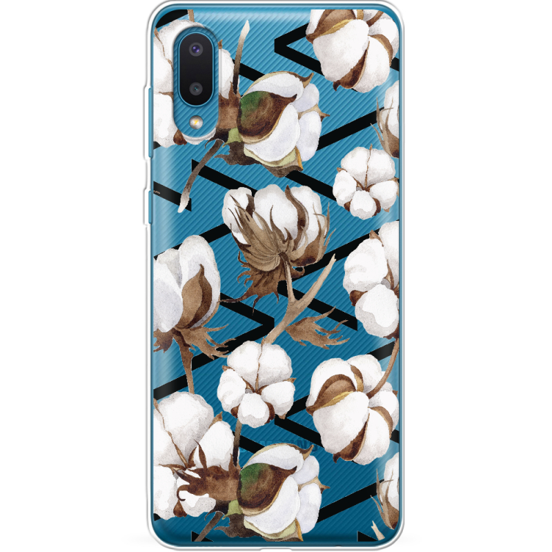 Прозрачный чехол BoxFace Samsung A022 Galaxy A02 Cotton flowers