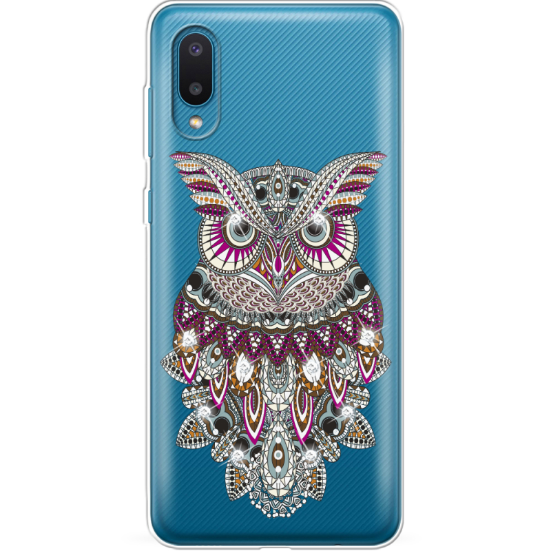 Чехол со стразами Samsung A022 Galaxy A02 Owl